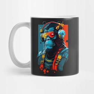 Anime Cyber Ape (Sci-Fi Ape Vintage Retro Future Design Cyberpunk Space Ape) Mug